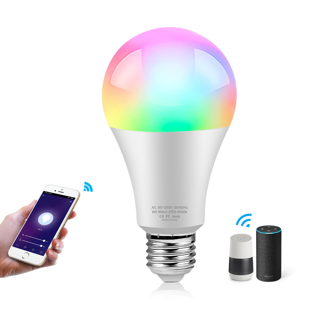 Smart WiFi LED Bulb – Voice Controlled &amp; Dimmable (Works with Alexa &amp; Google Assistant)