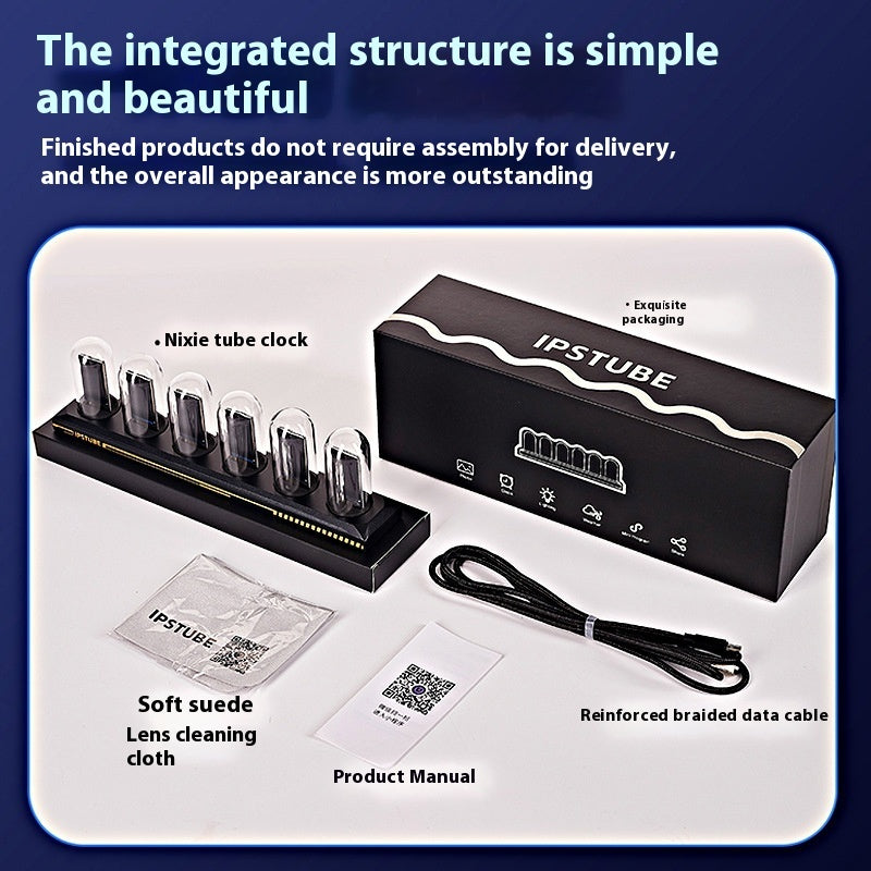 Aluminum Alloy Nixie Tube Clock Table Clock Ornaments