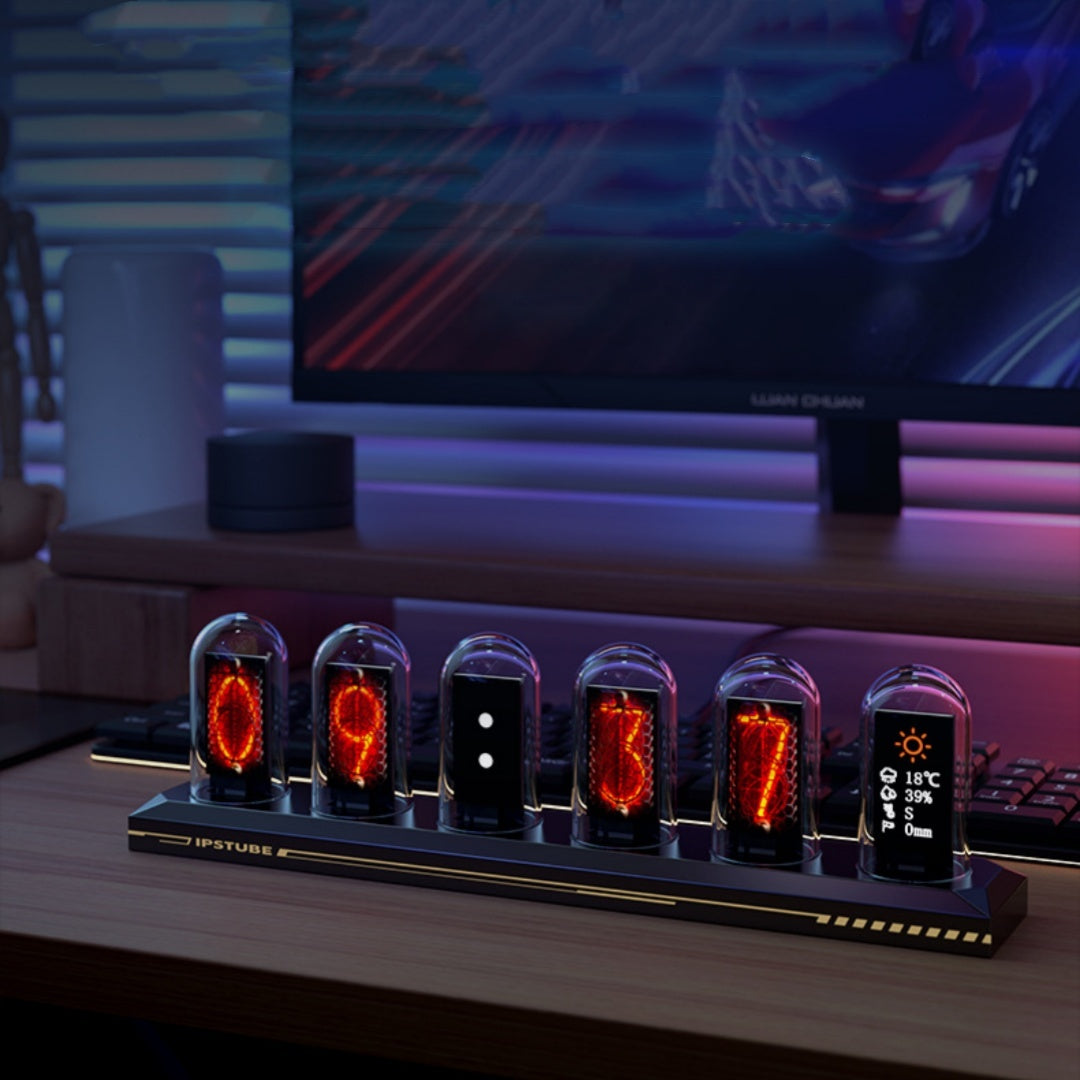 Aluminum Alloy Nixie Tube Clock Table Clock Ornaments
