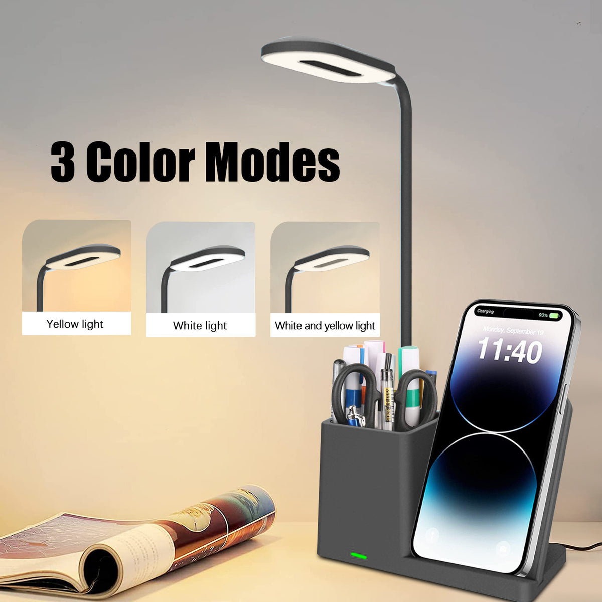 Three-in-one Wireless Charger Desk Lamp