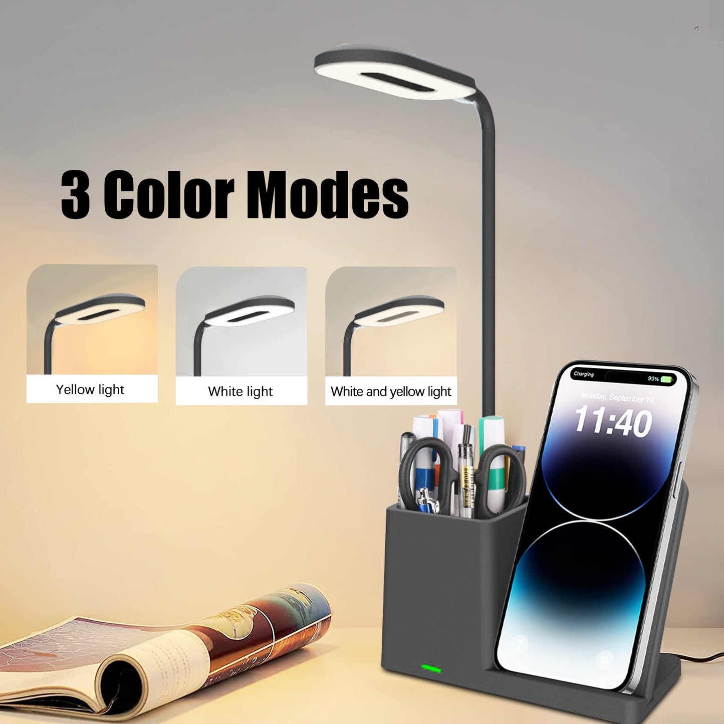 Three-in-one Wireless Charger Desk Lamp