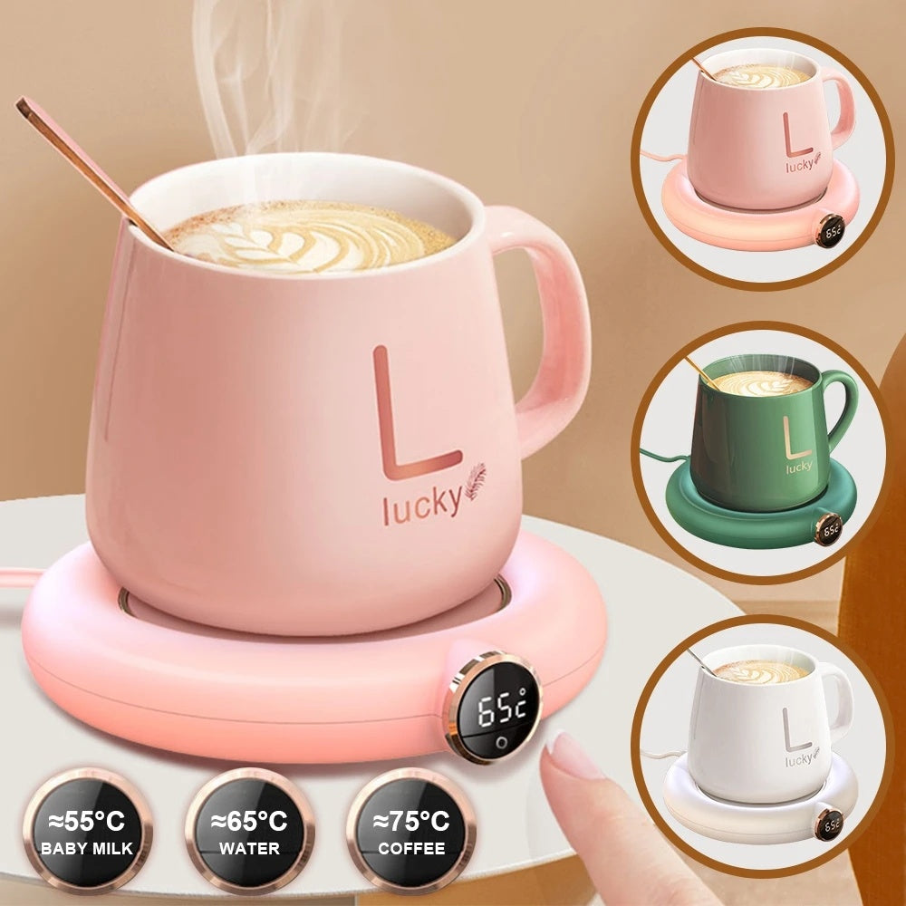 USB Charge Office 3 Temperatures Adjustable Heat Plate LED Display Electric Heater Mug Pad