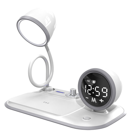 Three-in-one Clock Wireless Charger Desktop Eye Protection Desk Lamp