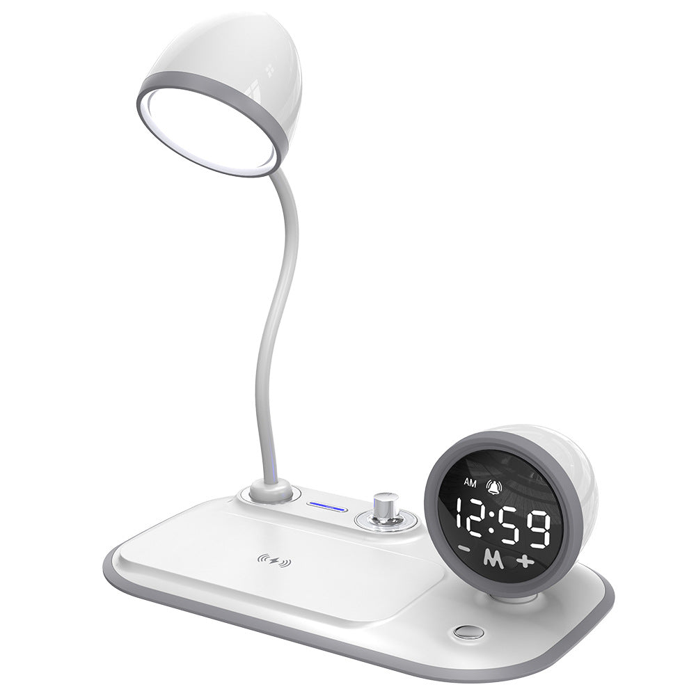 Three-in-one Clock Wireless Charger Desktop Eye Protection Desk Lamp